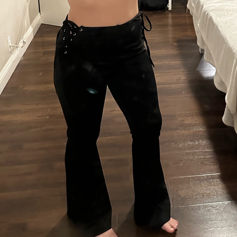 lace up pants.
